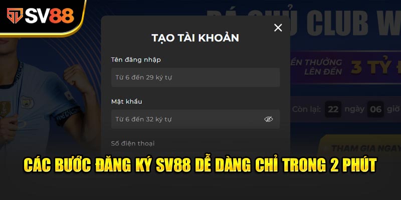 Đăng Ký SV88 An Toàn, Nhanh Chóng Và Hiệu Quả Nhất 2025 2 Các Bước Đăng Ký SV88 Dễ Dàng Chỉ Trong 2 Phút