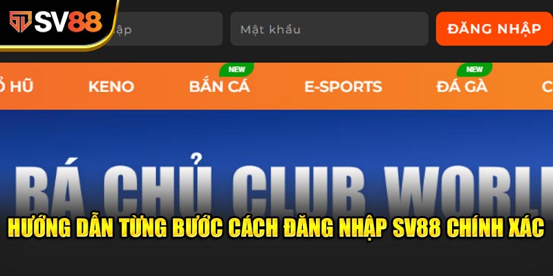 Đăng nhập SV88 - Hướng dẫn an toàn, nhanh chóng, bảo mật 2 Hướng dẫn từng bước cách đăng nhập SV88 chính xác